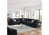 EEI-6369-BLK Commix 6-Piece Down Filled Overstuffed Boucle Fabric Sectional Sofa By Modway