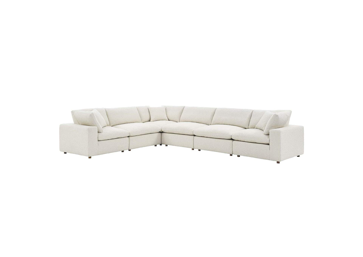 EEI-6369-IVO Commix 6-Piece Down Filled Overstuffed Boucle Fabric Sectional Sofa By Modway