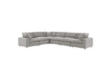 EEI-6369-LGR Commix 6-Piece Down Filled Overstuffed Boucle Fabric Sectional Sofa By Modway