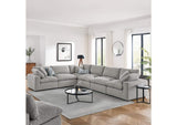 EEI-6369-LGR Commix 6-Piece Down Filled Overstuffed Boucle Fabric Sectional Sofa By Modway