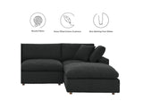 EEI-6370-BLK Commix 7-Piece Down Filled Overstuffed Boucle Sectional Sofa By Modway