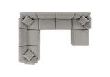 EEI-6370-LGR Commix 7-Piece Down Filled Overstuffed Boucle Sectional Sofa By Modway