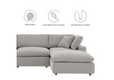 EEI-6370-LGR Commix 7-Piece Down Filled Overstuffed Boucle Sectional Sofa By Modway