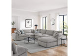 EEI-6370-LGR Commix 7-Piece Down Filled Overstuffed Boucle Sectional Sofa By Modway