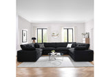 EEI-6371-BLK Commix 8-Piece Down Filled Overstuffed Boucle Fabric Sectional Sofa By Modway