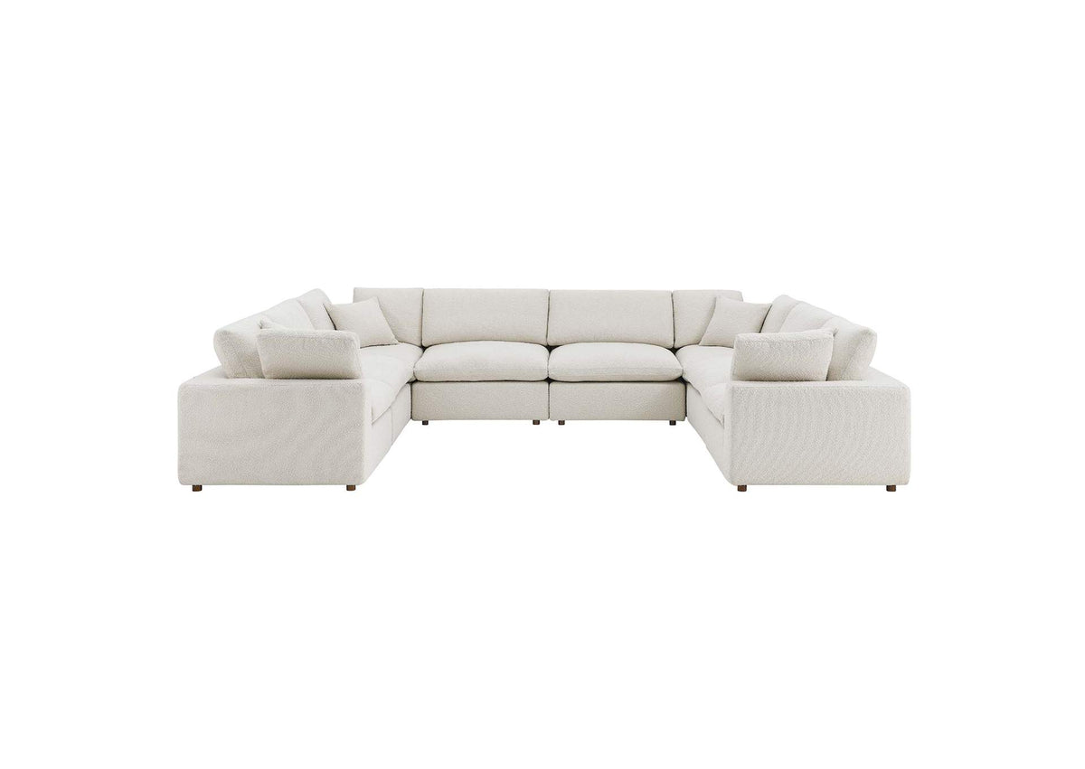 EEI-6371-IVO Commix 8-Piece Down Filled Overstuffed Boucle Fabric Sectional Sofa By Modway