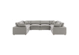 EEI-6371-LGR Commix 8-Piece Down Filled Overstuffed Boucle Fabric Sectional Sofa By Modway