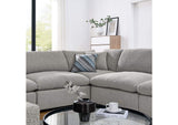 EEI-6371-LGR Commix 8-Piece Down Filled Overstuffed Boucle Fabric Sectional Sofa By Modway