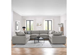 EEI-6371-LGR Commix 8-Piece Down Filled Overstuffed Boucle Fabric Sectional Sofa By Modway