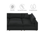 EEI-6372-BLK Commix 6-Piece Down Filled Overstuffed Boucle Fabric Sectional Sofa By Modway
