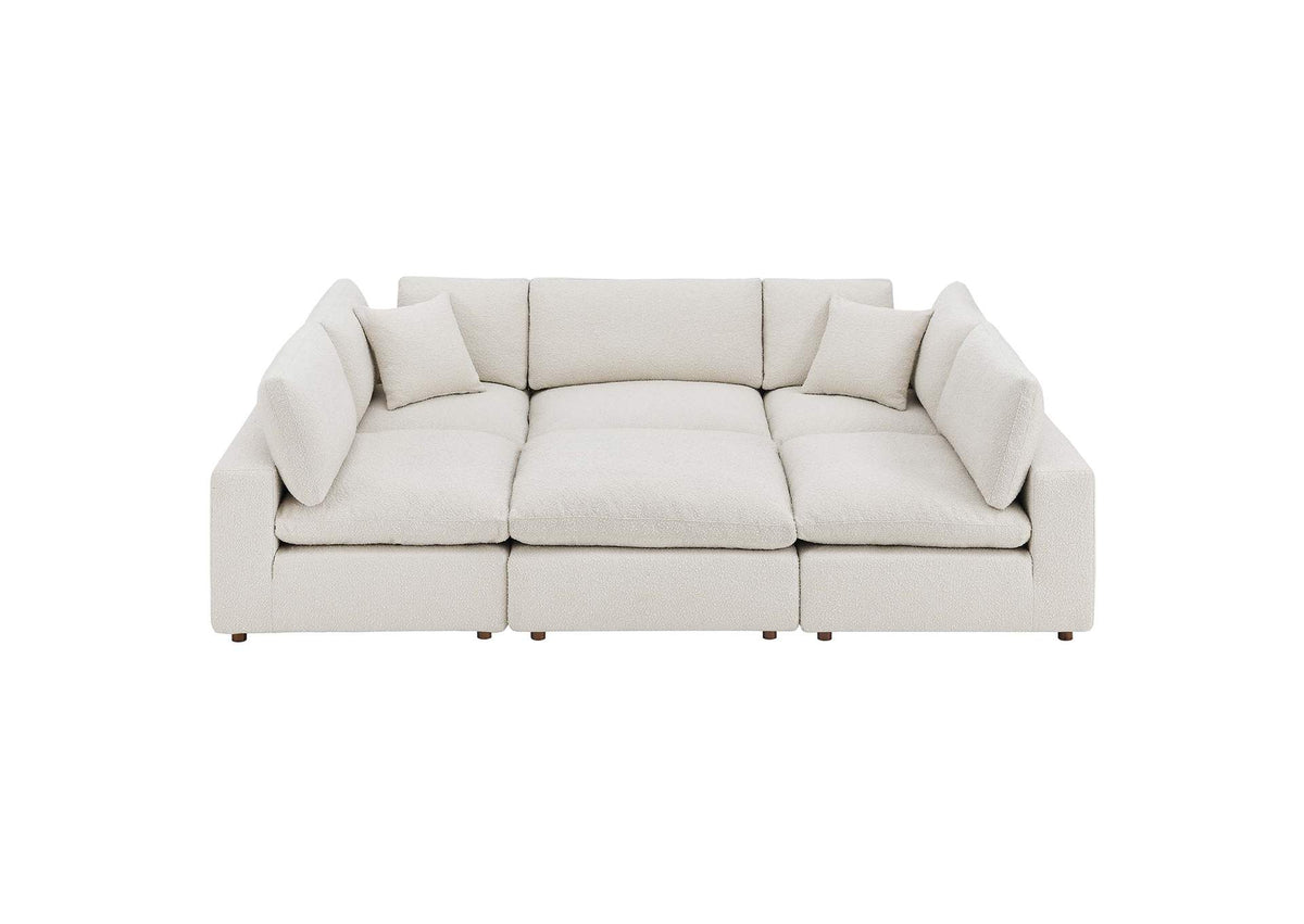 EEI-6372-IVO Commix 6-Piece Down Filled Overstuffed Boucle Fabric Sectional Sofa By Modway
