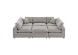 EEI-6372-LGR Commix 6-Piece Down Filled Overstuffed Boucle Fabric Sectional Sofa By Modway