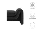 EEI-6379-BLK Waverly Boucle Fabric Bench By Modway