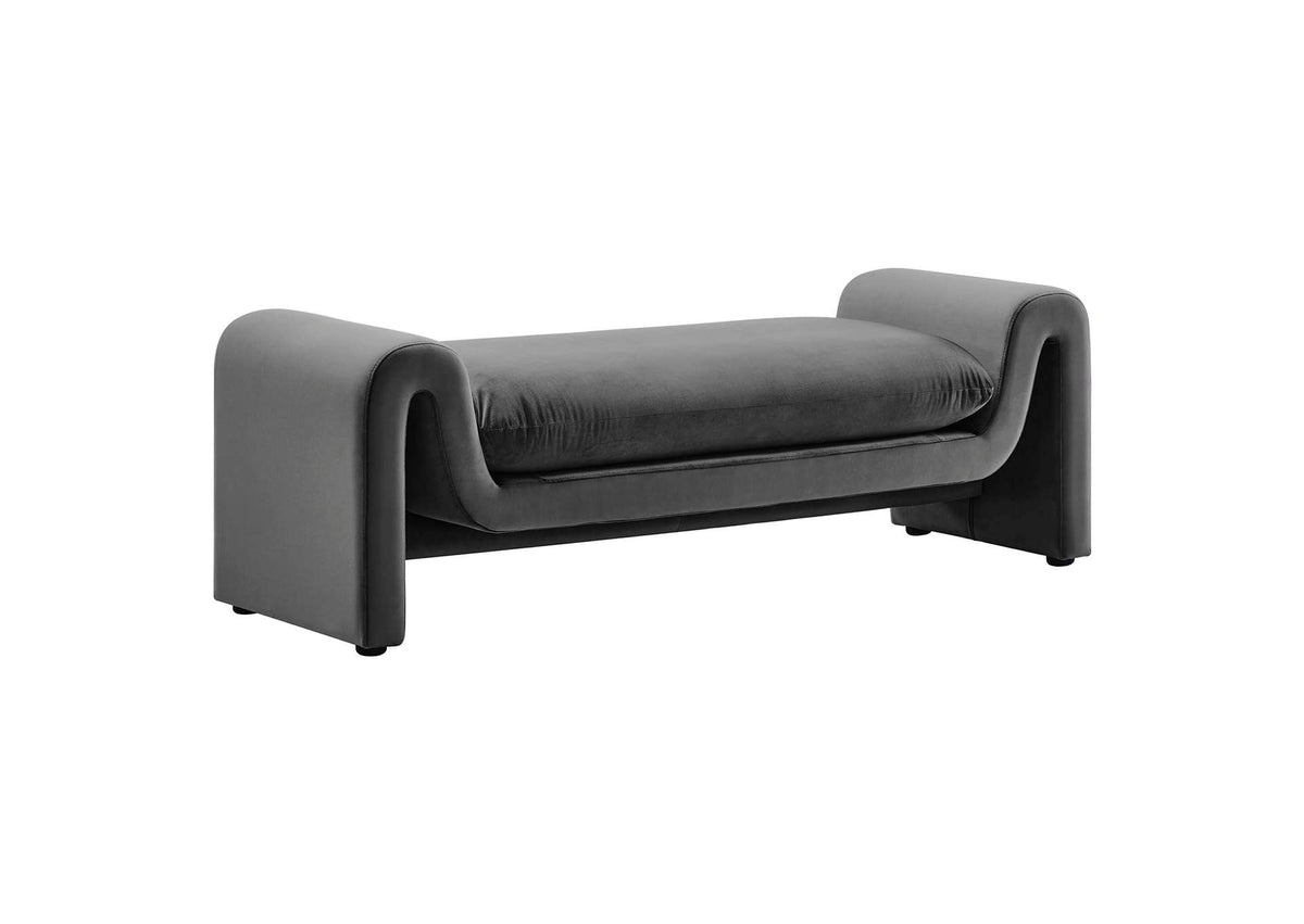 EEI-6380-GRY Waverly Performance Velvet Bench By Modway