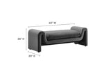 EEI-6380-GRY Waverly Performance Velvet Bench By Modway