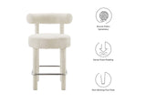 EEI-6383-IVO-SLV Toulouse Boucle Fabric Counter Stool By Modway