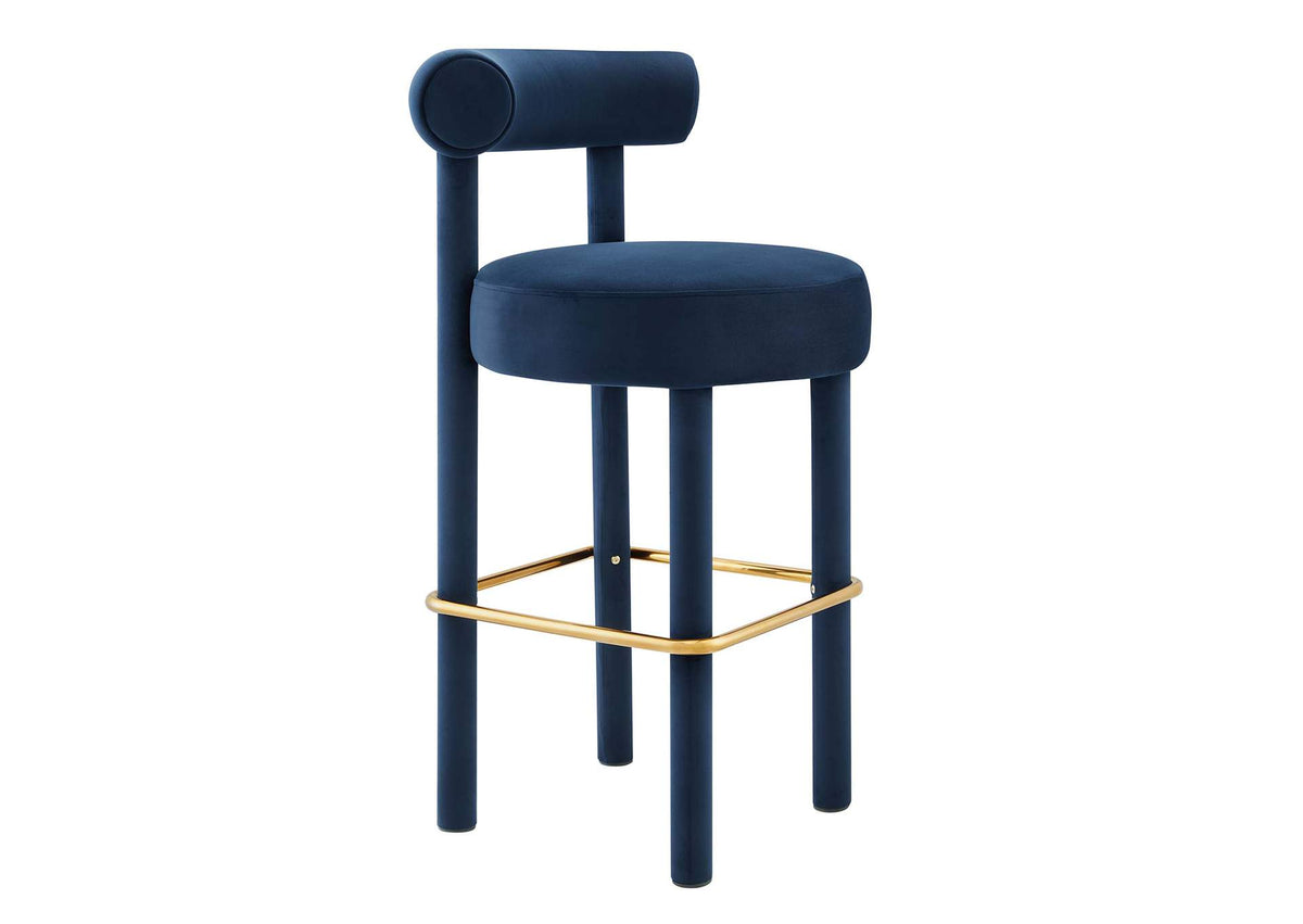 EEI-6386-MID-GLD Toulouse Performance Velvet Bar Stool By Modway