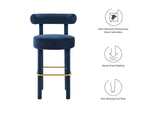 EEI-6386-MID-GLD Toulouse Performance Velvet Bar Stool By Modway