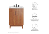 EEI-6399-WAL Miles 24" Bathroom Vanity Cabinet - Sink Basin Not Included - By Modway