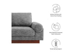 EEI-6401-GRY Oasis Upholstered Fabric Sofa By Modway