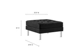 EEI-6409-SLV-BLK-SET Loft Tufted Vegan Leather Armchair And Ottoman Set By Modway