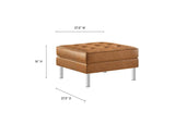 EEI-6409-SLV-TAN-SET Loft Tufted Vegan Leather Armchair And Ottoman Set By Modway
