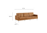 EEI-6410-SLV-TAN-SET Loft Tufted Vegan Leather Sofa And Ottoman Set By Modway