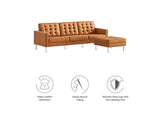 EEI-6410-SLV-TAN-SET Loft Tufted Vegan Leather Sofa And Ottoman Set By Modway