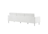 EEI-6410-SLV-WHI-SET Loft Tufted Vegan Leather Sofa And Ottoman Set By Modway