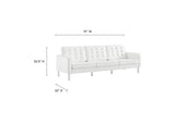 EEI-6410-SLV-WHI-SET Loft Tufted Vegan Leather Sofa And Ottoman Set By Modway