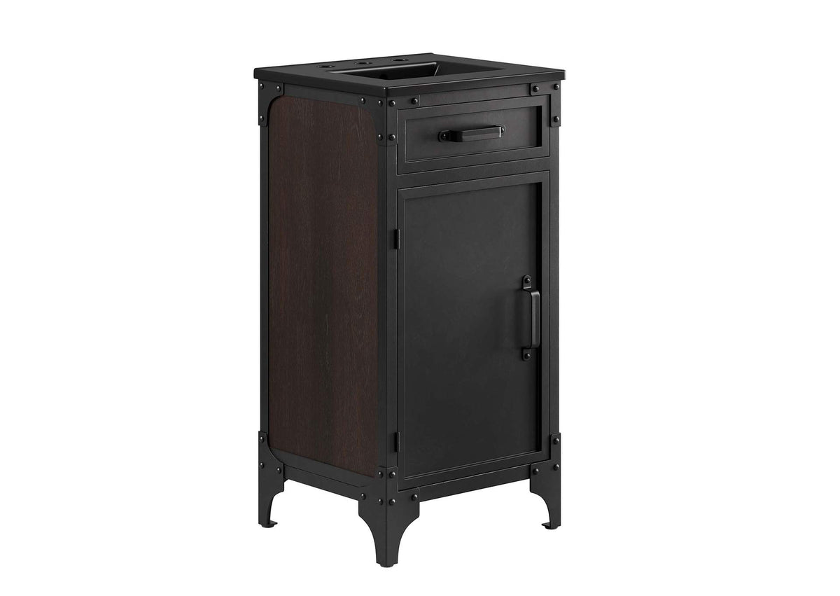 EEI-6412-BLK-BLK Steamforge 18" Bathroom Vanity By Modway