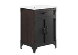 EEI-6413-WHI-BLK Steamforge 24" Bathroom Vanity By Modway