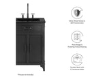 EEI-6414-BLK-BLK Steamforge 24" Bathroom Vanity By Modway