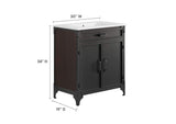 EEI-6415-WHI-BLK Steamforge 30" Bathroom Vanity By Modway