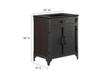EEI-6416-BLK-BLK Steamforge 30" Bathroom Vanity By Modway