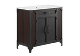 EEI-6417-WHI-BLK Steamforge 36" Bathroom Vanity By Modway