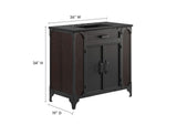 EEI-6418-BLK-BLK Steamforge 36" Bathroom Vanity By Modway