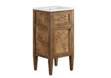 EEI-6436-WHI-BRN Elysian 18" Wood Bathroom Vanity By Modway
