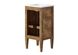 EEI-6436-WHI-BRN Elysian 18" Wood Bathroom Vanity By Modway