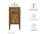 EEI-6436-WHI-BRN Elysian 18" Wood Bathroom Vanity By Modway