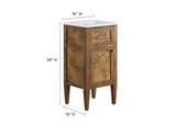 EEI-6436-WHI-BRN Elysian 18" Wood Bathroom Vanity By Modway
