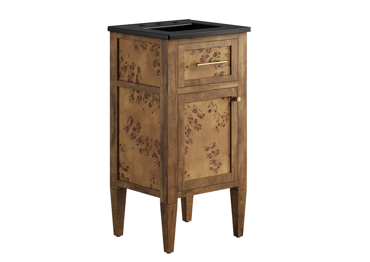EEI-6438-BLK-BRN Elysian 18" Wood Bathroom Vanity By Modway