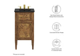 EEI-6438-BLK-BRN Elysian 18" Wood Bathroom Vanity By Modway