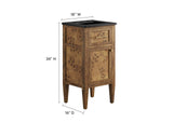 EEI-6438-BLK-BRN Elysian 18" Wood Bathroom Vanity By Modway