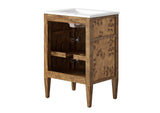 EEI-6440-WHI-BRN Elysian 24" Wood Bathroom Vanity By Modway