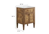 EEI-6440-WHI-BRN Elysian 24" Wood Bathroom Vanity By Modway