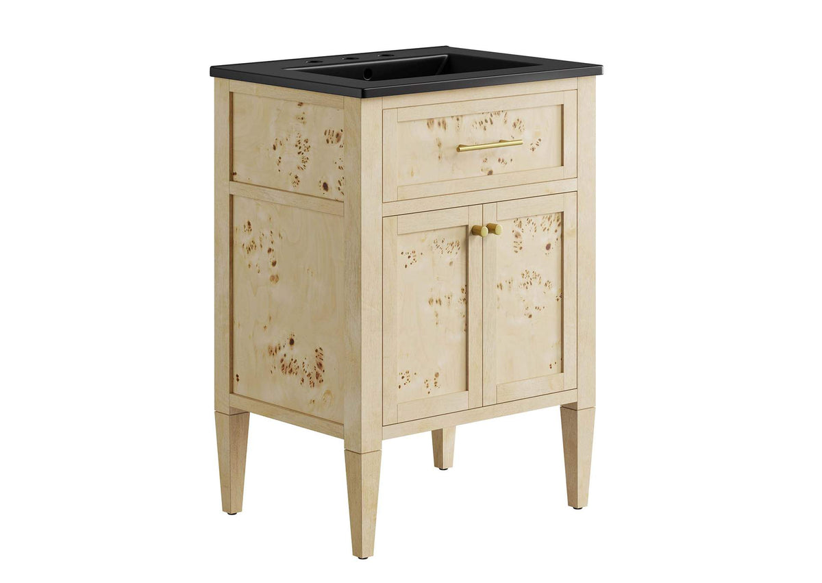 EEI-6441-BLK-BUR Elysian 24" Wood Bathroom Vanity By Modway