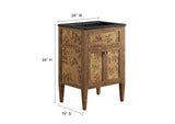 EEI-6442-BLK-BRN Elysian 24" Wood Bathroom Vanity By Modway