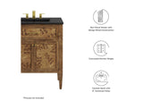 EEI-6446-BLK-BRN Elysian 30" Wood Bathroom Vanity By Modway