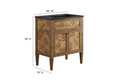 EEI-6446-BLK-BRN Elysian 30" Wood Bathroom Vanity By Modway